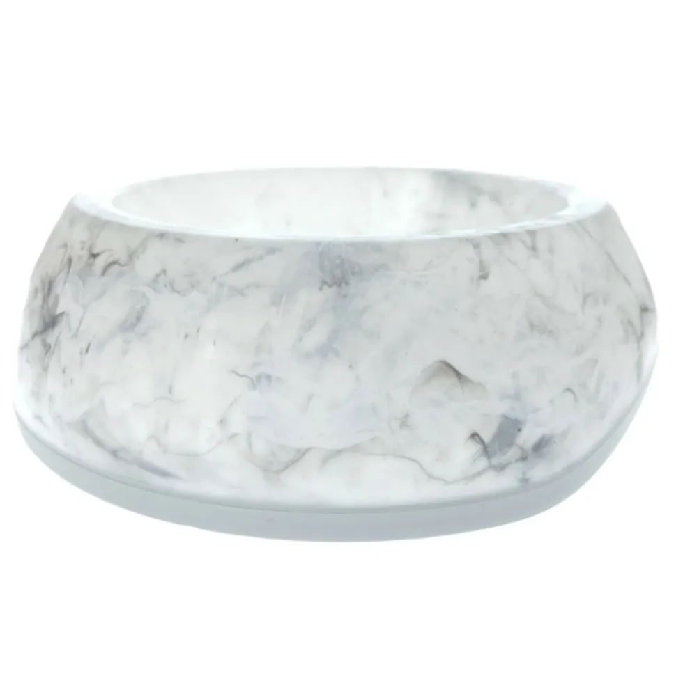 ANIMALLPARADISE - Ecuelle blanche marbré 0.6 litres ø 21 cm pour chat et chien