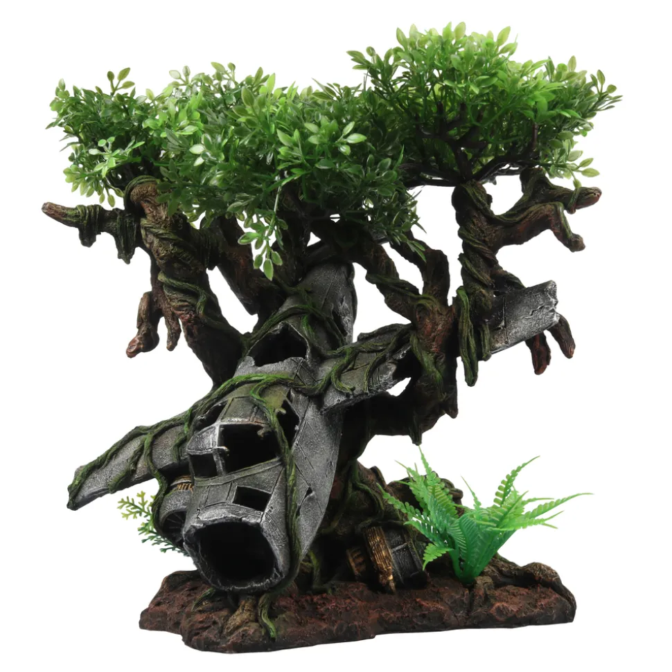 AQUA DELLA - Décor épave d' avion arbre 26x24x27.5cm