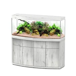 AQUATLANTIS - Meuble avec aquarium Sublime Horizon bois chêne blanc 150,2x53,7x83 cm