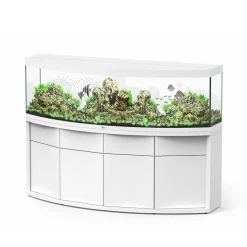 AQUATLANTIS - Meuble avec aquarium Sublime Horizon en bois blanc - 200,5x66,6x83 cm