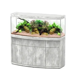 AQUATLANTIS - Meuble avec aquarium Sublime Horizon en bois béton - 150,2x53,7x83 cm