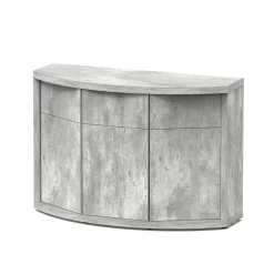 AQUATLANTIS - Meuble d'aquarium 3 portes Sublime Horizon Béton L.120,5xP.49xH.83cm