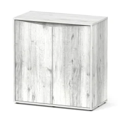 AQUATLANTIS - Meuble pour aquarium Splendid 2 portes Chêne Blanc L.80xP.40xH.83cm