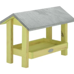 BEST FOR BIRDS - Mangeoire de sol en pin avec toit en zinc