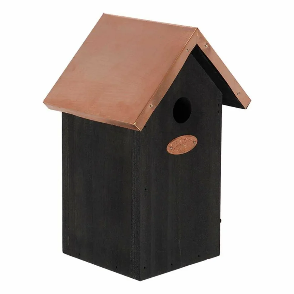 BEST FOR BIRDS - Nichoir à oiseaux en pin et cuivre mésange bleue