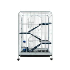 Cage Tower à 3 étages pour chinchilla,furet : blanc,bleu Hauteur 93cm