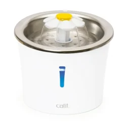 CATIT - Cat it catit abreuvoir fontaine fleur acier inoxydable 3l leds 760 g, blanc