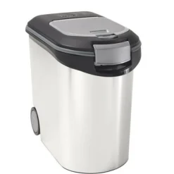 CURVER - Conteneur a croquettes pour chien 12 kg - 35l - aspect métal