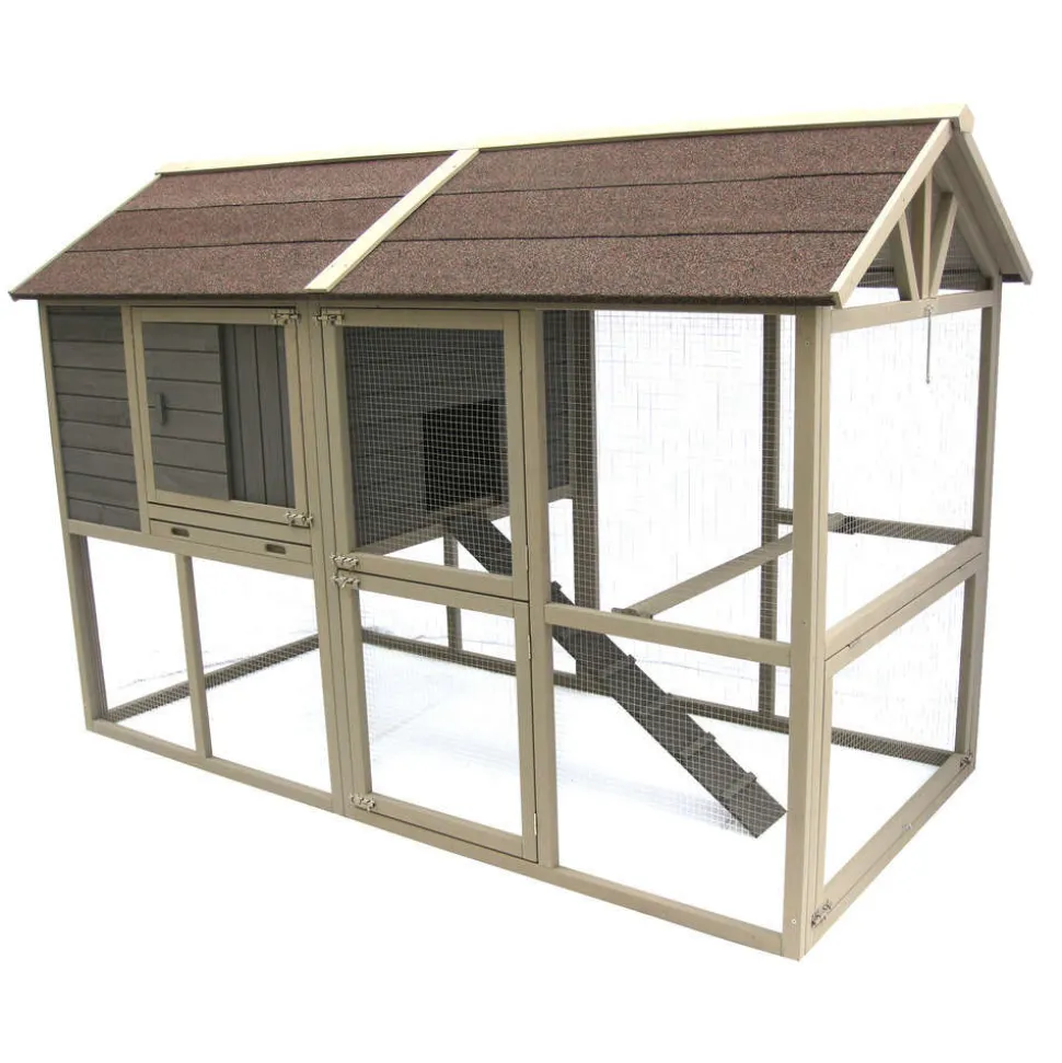 DADU - Poulailler Guardiana en bois pour 6 poules avec pondoir 217x106x145cm
