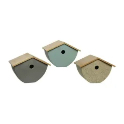 DECORIS - Maison oiseau bois 13,5 x 12 x 17,3 cm