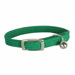 DOOGY FASHION - Collier nylon simple chromé chat vert