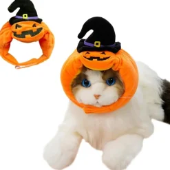 DOWNYPAWS - Chapeau de chat halloween-chapeau citrouille-m (longueur 37cm largeur 9cm hauteur 9cm)