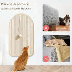 DOWNYPAWS - Griffoir pour chat-tapis à griffespour chat avec balle-55*30cm