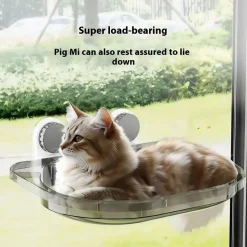 DOWNYPAWS - Hamac transparent pour chat avec ventouse - nid de couchage suspendu, grand surface & super porteur