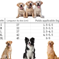 DOWNYPAWS - Imperméable pour chien avec sac de rangement-taille s : longueur du dos : 27 cm