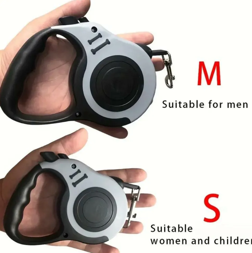 DOWNYPAWS - Laisse rétractable à double interrupteur, 5 m