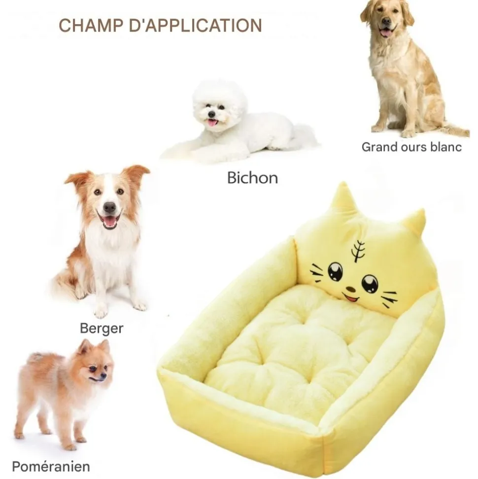DOWNYPAWS - Lit pour chien jaune