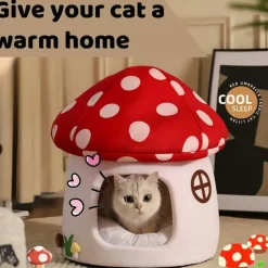 DOWNYPAWS - Lits Pour Chat En Forme De Champignon, Vache Et Chocolat