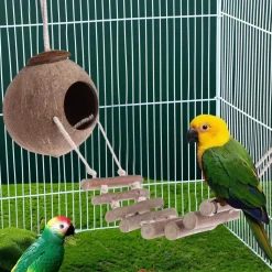 DOWNYPAWS - Nid d'oiseau, noix de conduite à perruche accrochée à la noix