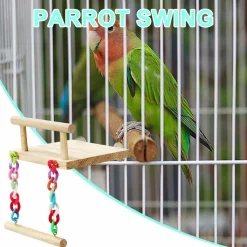DOWNYPAWS - Perchoir balançoire en corde pour oiseaux