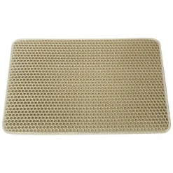 DOWNYPAWS - Tapis de litière pour chat : filtre double couche anti-transport lavable grand contrôle du sable amovible en velcro