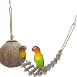 DTOPBUYAGE - Nid et jouet pour oiseaux et hamsters avec échelle