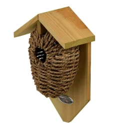 ESSCHERT DESIGN - Nichoir en jonc de mer, ø du trou 35mm. Pour oiseaux troglodyte.