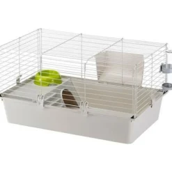 FERPLAST - Cage cochons d'inde 77*48*42 cm- maisonnette, gamelle, ratelier et abreuvoir -