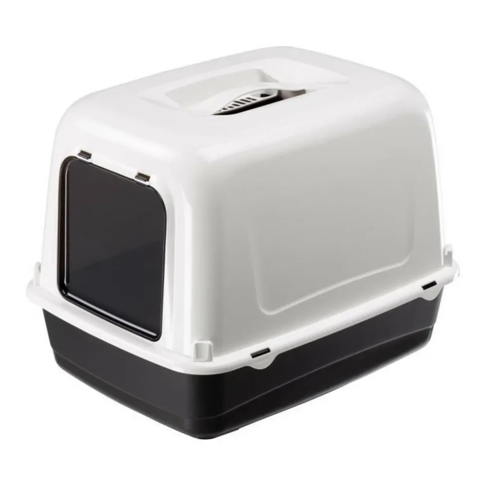 FERPLAST - Maison de toilette pour chat clear cat 10 - plastique - filtre a charbon actif - porte - ferplast