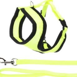 FLAMINGO - Harnais avec laisse couleur jaune fluo pour chaton
