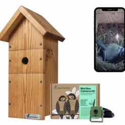 GREEN FEATHERS - Kit complet nichoir oiseaux avec caméra wifi