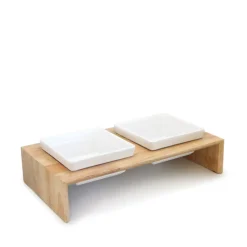 HAMI FORM - Gamelle bois double L pour chien et chat
