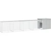 HELLOSHOP26 - Cage pour poules 500 x 91 x 100 cm acier galvanisé gris