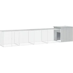 HELLOSHOP26 - Cage pour poules 500 x 91 x 100 cm acier galvanisé gris