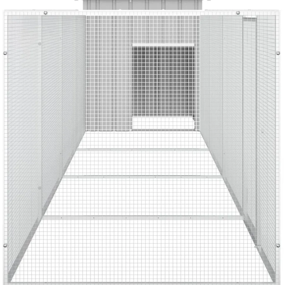 HELLOSHOP26 - Cage pour poules 500 x 91 x 100 cm acier galvanisé gris
