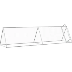 HELLOSHOP26 - Cage pour poules argenté 400 x 105 x 91 cm acier galvanisé argent