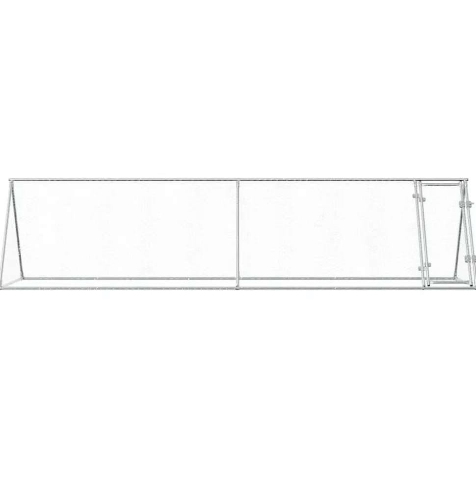 HELLOSHOP26 - Cage pour poules argenté 400 x 105 x 91 cm acier galvanisé argent