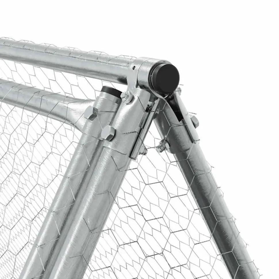 HELLOSHOP26 - Cage pour poules argenté 400 x 105 x 91 cm acier galvanisé argent
