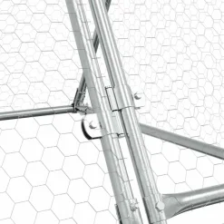 HELLOSHOP26 - Cage pour poules argenté 400 x 105 x 91 cm acier galvanisé argent
