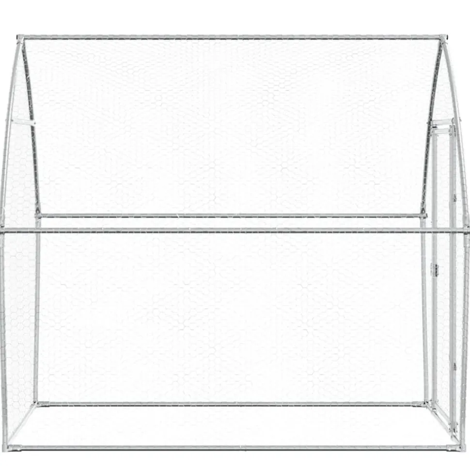HELLOSHOP26 - Cage pour poules argenté 200 x 105 x 182 cm acier galvanisé argent