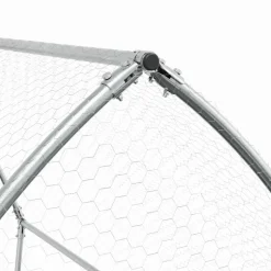 HELLOSHOP26 - Cage pour poules argenté 200 x 105 x 182 cm acier galvanisé argent
