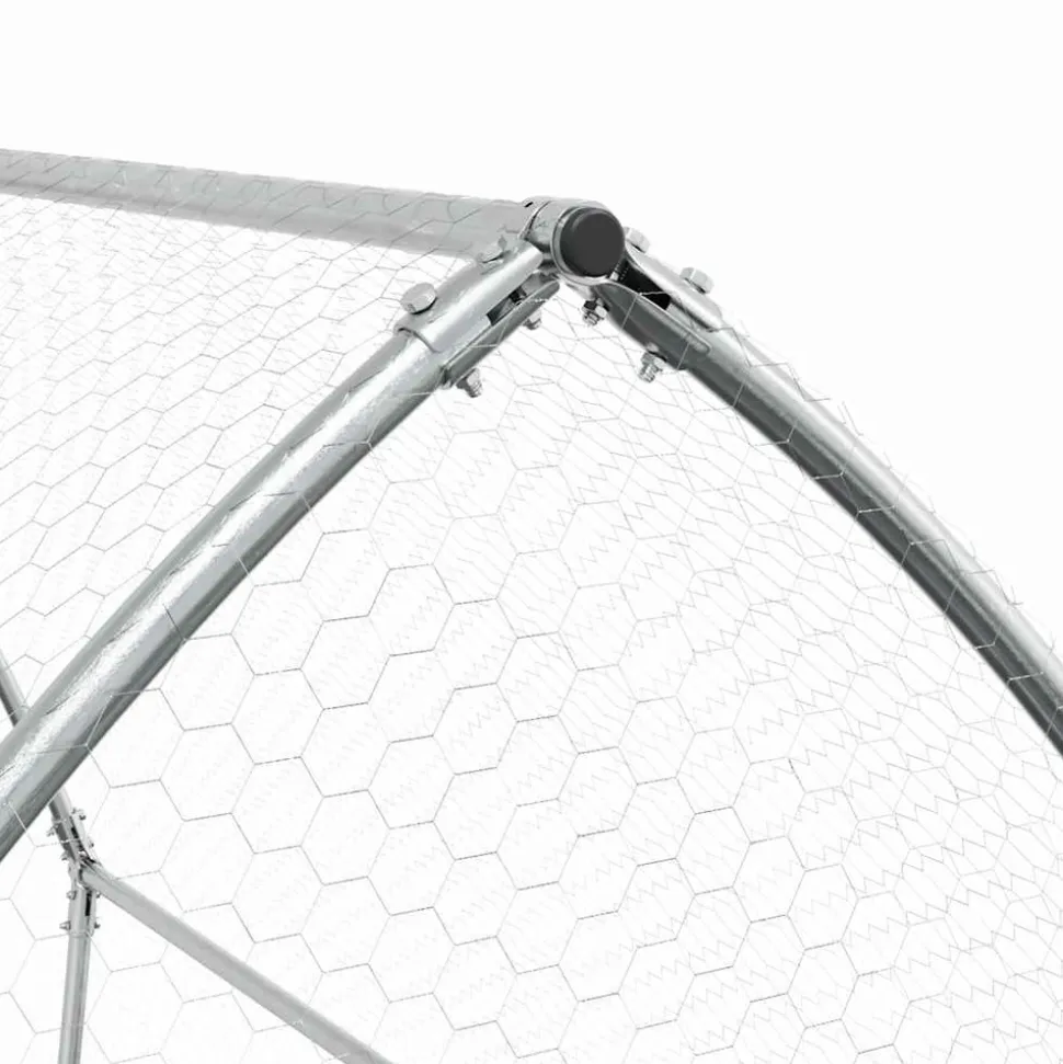HELLOSHOP26 - Cage pour poules argenté 200 x 105 x 182 cm acier galvanisé argent