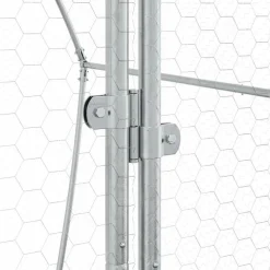 HELLOSHOP26 - Cage pour poules argenté 200 x 105 x 182 cm acier galvanisé argent