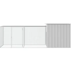 HELLOSHOP26 - Cage pour poules 300 x 91 x 100 cm acier galvanisé gris