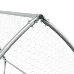 HELLOSHOP26 - Cage pour poules argenté 400 x 105 x 182 cm acier galvanisé argent