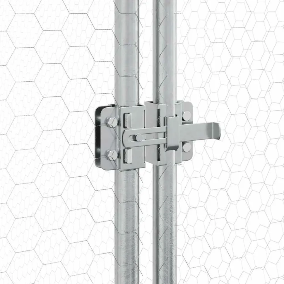 HELLOSHOP26 - Cage pour poules argenté 400 x 105 x 182 cm acier galvanisé argent