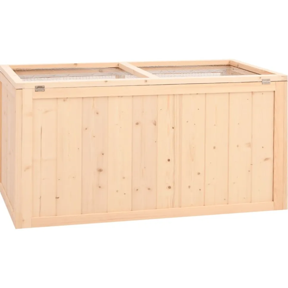 HELLOSHOP26 - Cage à hamster 89,5 x 45 x 45 cm bois massif de sapin marron