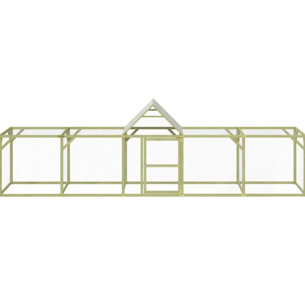 HELLOSHOP26 - Poulailler enclos cage poules 500 x 100 x 150 cm bois de pin massif imprégné marron