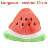 Jouet en peluche pour chien avec des motifs de fruits et d'animaux de dessin animé