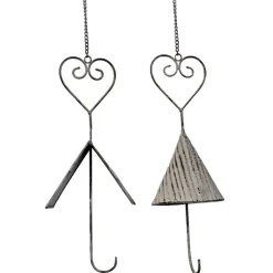LA GRANDE PRAIRIE - Ensemble 2 mangeoires oiseaux coeur 12x62cm